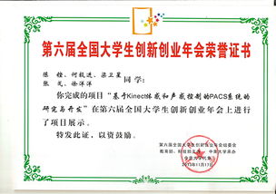全國大學生創(chuàng)新創(chuàng)業(yè)會獎狀