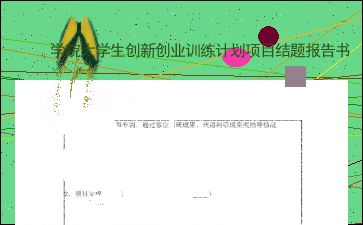 創(chuàng)新創(chuàng)業(yè)項目結題心得體會,創(chuàng)新創(chuàng)業(yè)項目結題報告范文,大學生創(chuàng)新創(chuàng)業(yè)項目結題報告