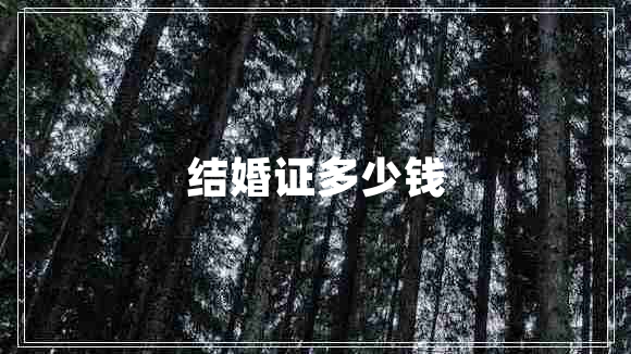 結(jié)婚證多少錢