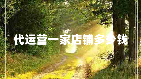 代運(yùn)營(yíng)一家店鋪多少錢(qián)
