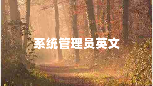 系統(tǒng)管理員英文