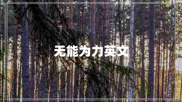 無能為力英文