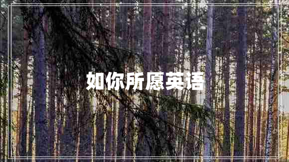 如你所愿英語