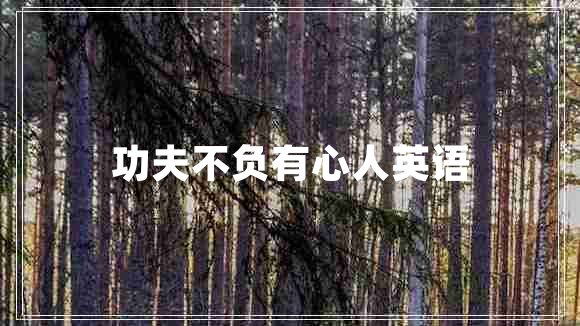 功夫不負(fù)有心人英語