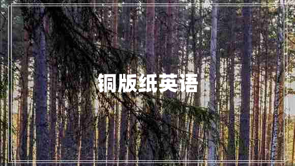 銅版紙英語(yǔ)
