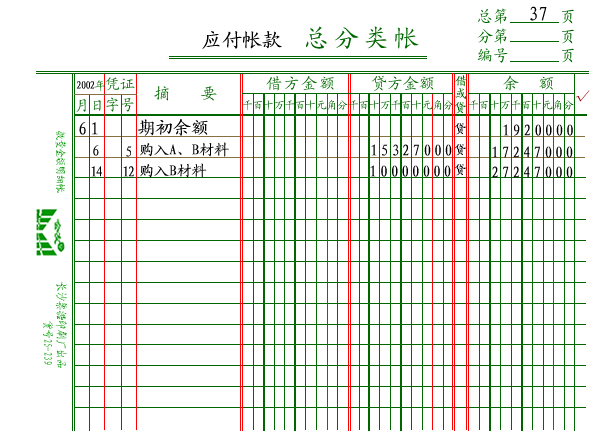 會計科目,格式,分類