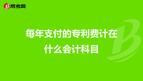 每支付的專利費計在什么會計科目