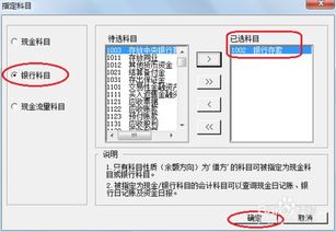 指定會(huì)計(jì)科目u8