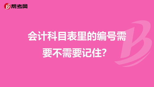 會(huì)計(jì)科目需要記憶編號(hào)嗎