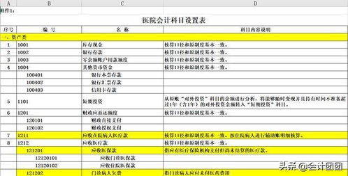 核算,會計科目,醫(yī)院,內容