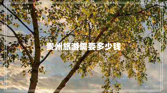 貴州旅游需要多少錢