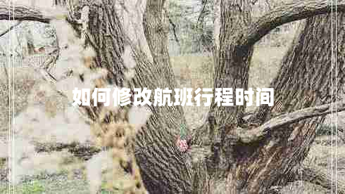 如何修改航班行程時間