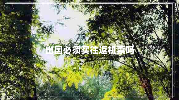 出國必須買往返機票嗎