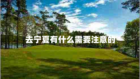 去寧夏有什么需要注意的