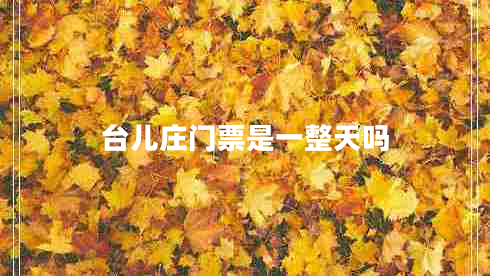 臺兒莊門票是一整天嗎