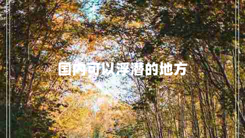 國內(nèi)可以浮潛的地方