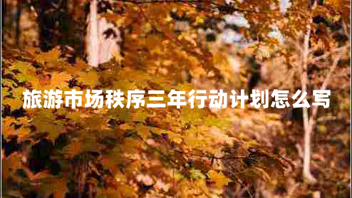 旅游市場秩序三年行動計劃怎么寫