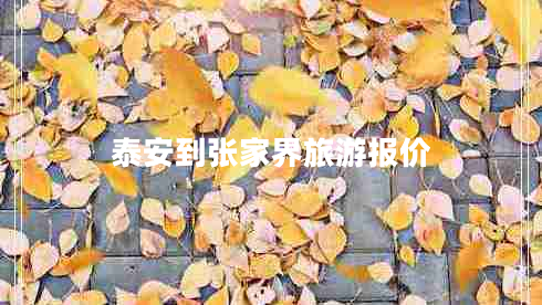 泰安到張家界旅游報(bào)價(jià)