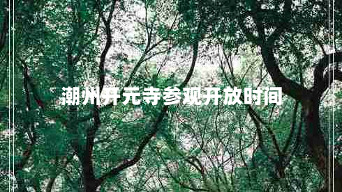 潮州開元寺參觀開放時(shí)間