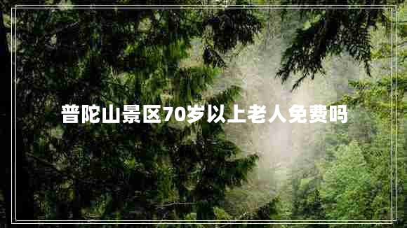 普陀山景區(qū)70歲以上老人免費(fèi)嗎