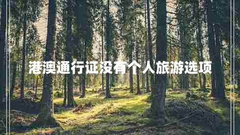 港澳通行證沒(méi)有個(gè)人旅游選項(xiàng)