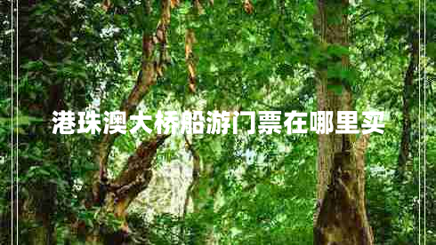 港珠澳大橋船游門票在哪里買