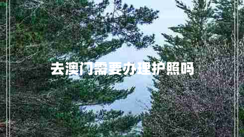 去澳門需要辦理護(hù)照嗎