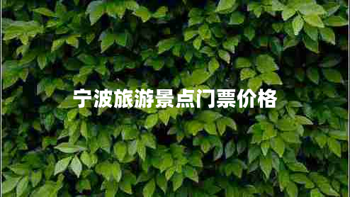 寧波旅游景點(diǎn)門票價格