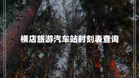 橫店旅游汽車站時(shí)刻表查詢