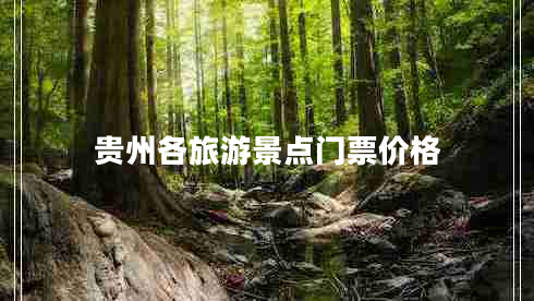 貴州各旅游景點門票價格