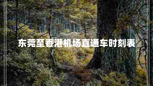東莞至香港機(jī)場(chǎng)直通車時(shí)刻表