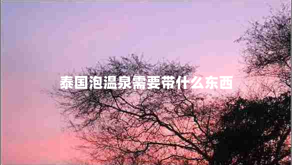 泰國(guó)泡溫泉需要帶什么東西