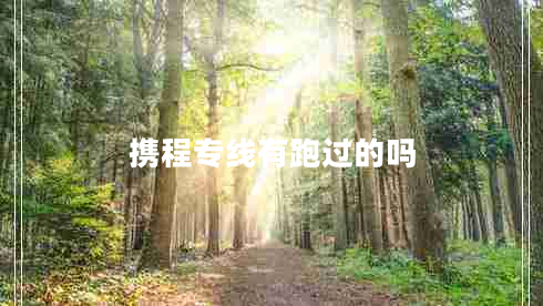 攜程專(zhuān)線有跑過(guò)的嗎