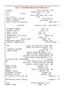 中國(guó)古代文學(xué)四古詩(shī)句默寫