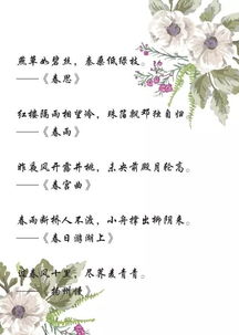 關于春天的詞句或詩句