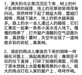 描寫風雨好看的古詩句