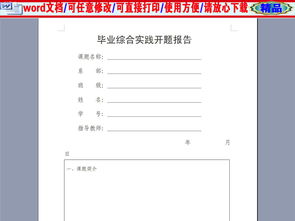 畢業(yè)實踐開題報告(畢業(yè)實習(xí)開題報告)