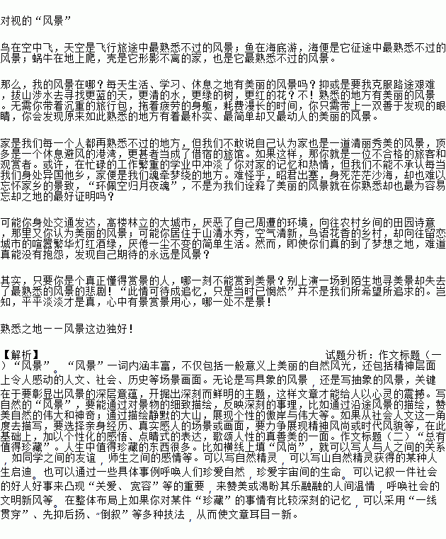 生活中的風景作文開頭怎么寫