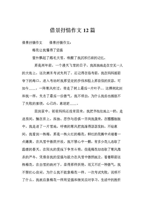 高中經(jīng)典抒情作文開頭