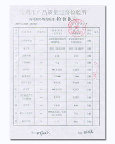 產品質量檢測報告(檢測報告)