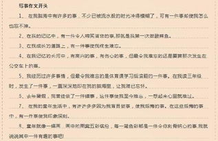 作文,那次,開頭