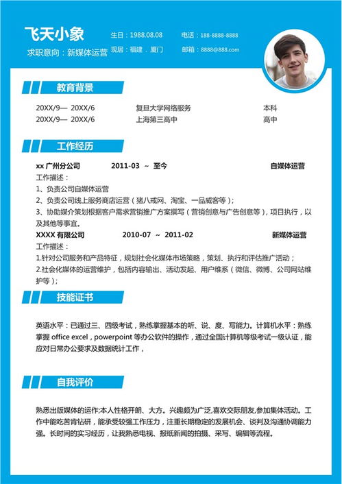 新媒體運(yùn)營電子簡歷(新媒體運(yùn)營電子簡歷)