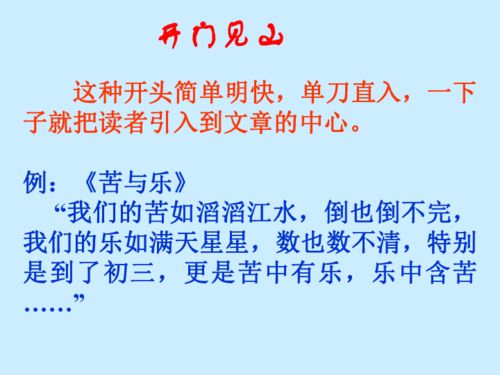 作文開(kāi)頭講解課件百度文庫(kù)