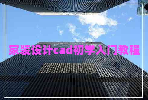 家裝設(shè)計(jì)cad初學(xué)入門教程