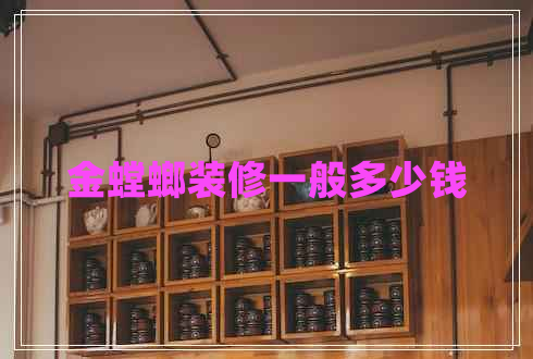 金螳螂裝修一般多少錢