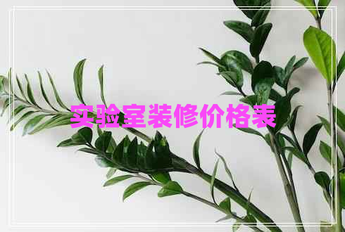 實驗室裝修價格表