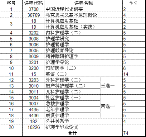 安徽省護理學自考本科