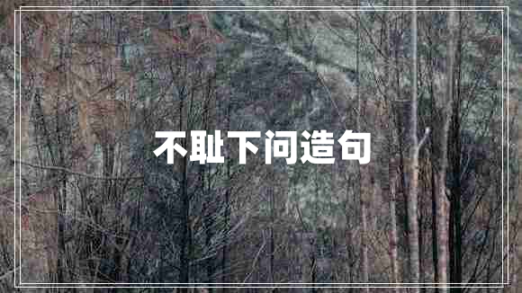 不恥下問造句