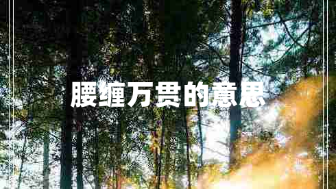 腰纏萬貫的意思