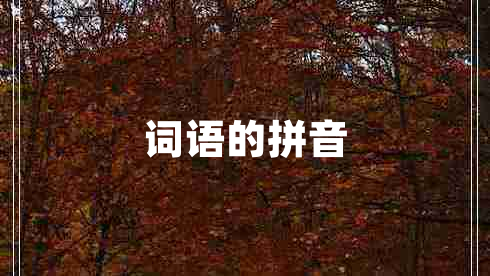 詞語的拼音